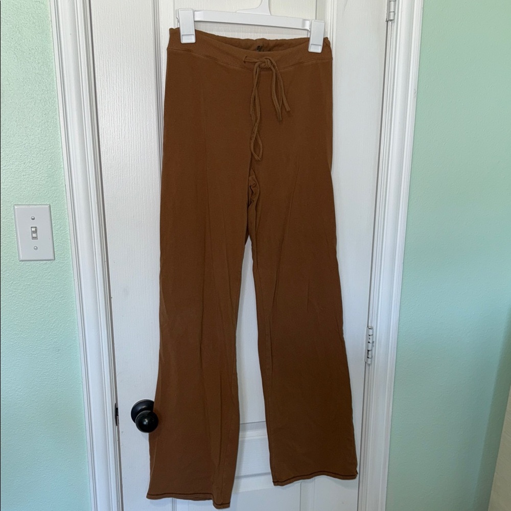 SKIMS Brown Drawstring Wide-Leg Lounge Pants